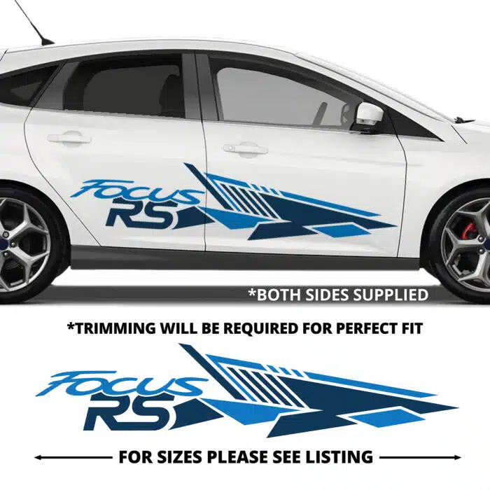 Focus Ford Rs Text Staggered Triangle Side Stripes