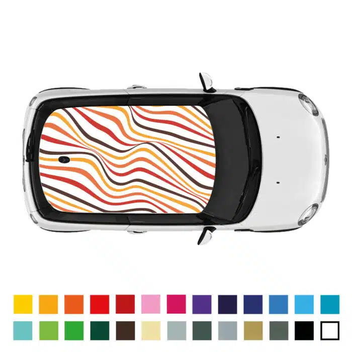 Mini Cooper 4 Tone Wave Roof Wrap