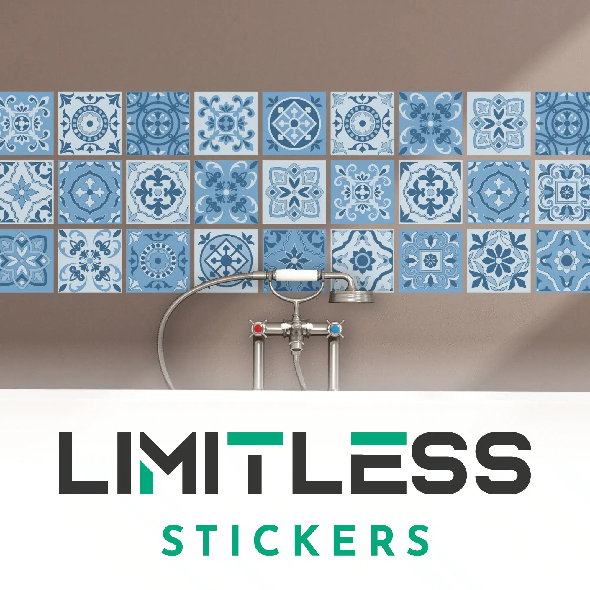 Blue Mosaic Tile Stickers