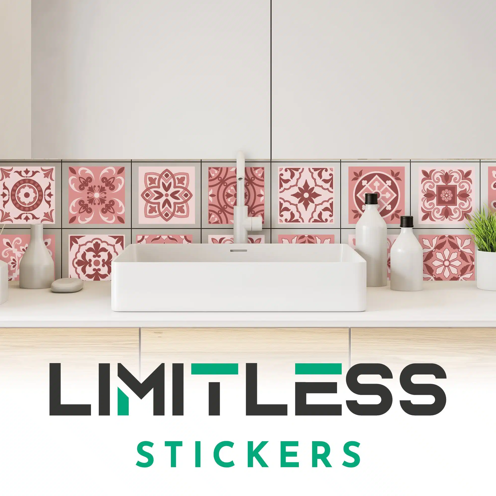 Mosaic Red Tile Stickers