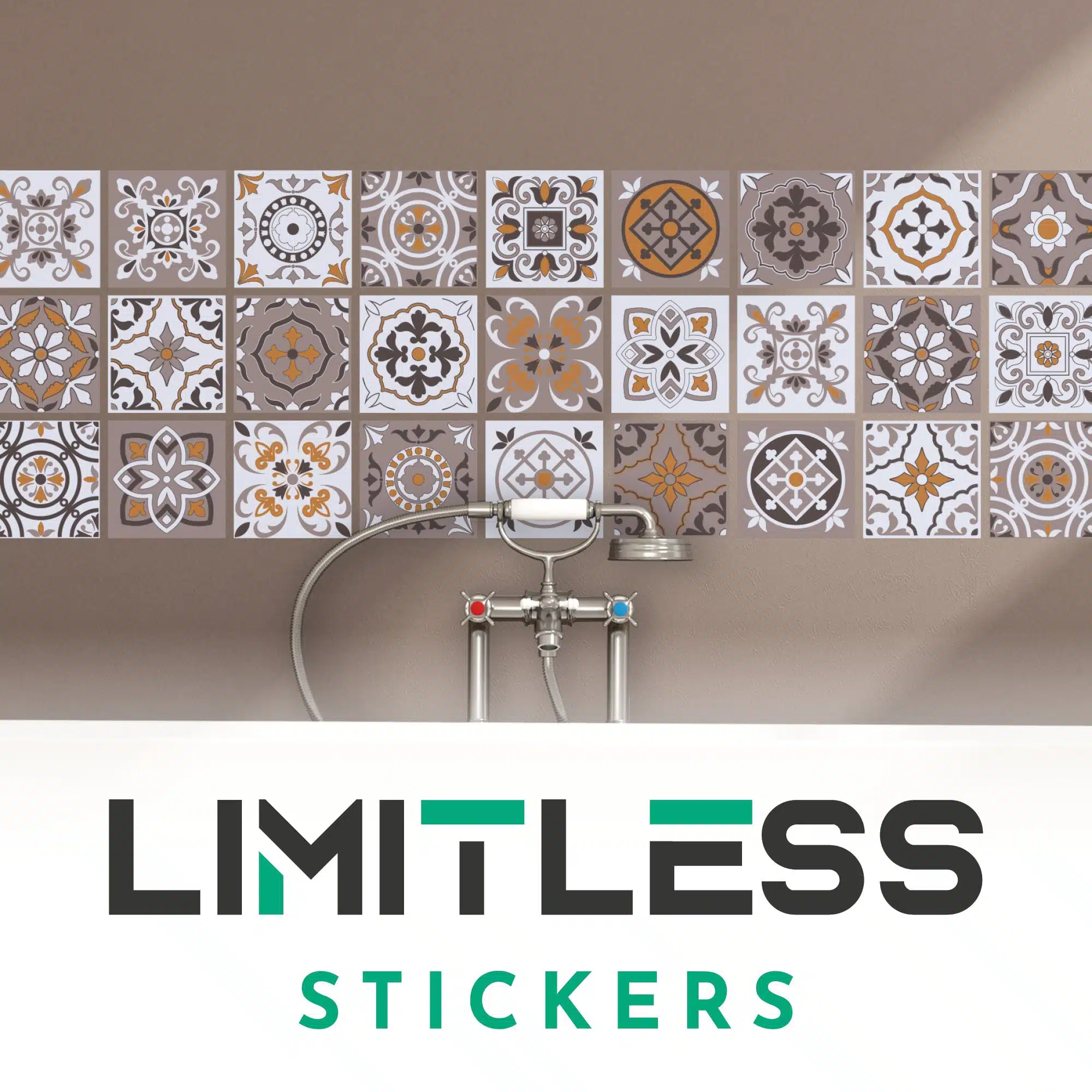 Mosaic Brown Tile Stickers