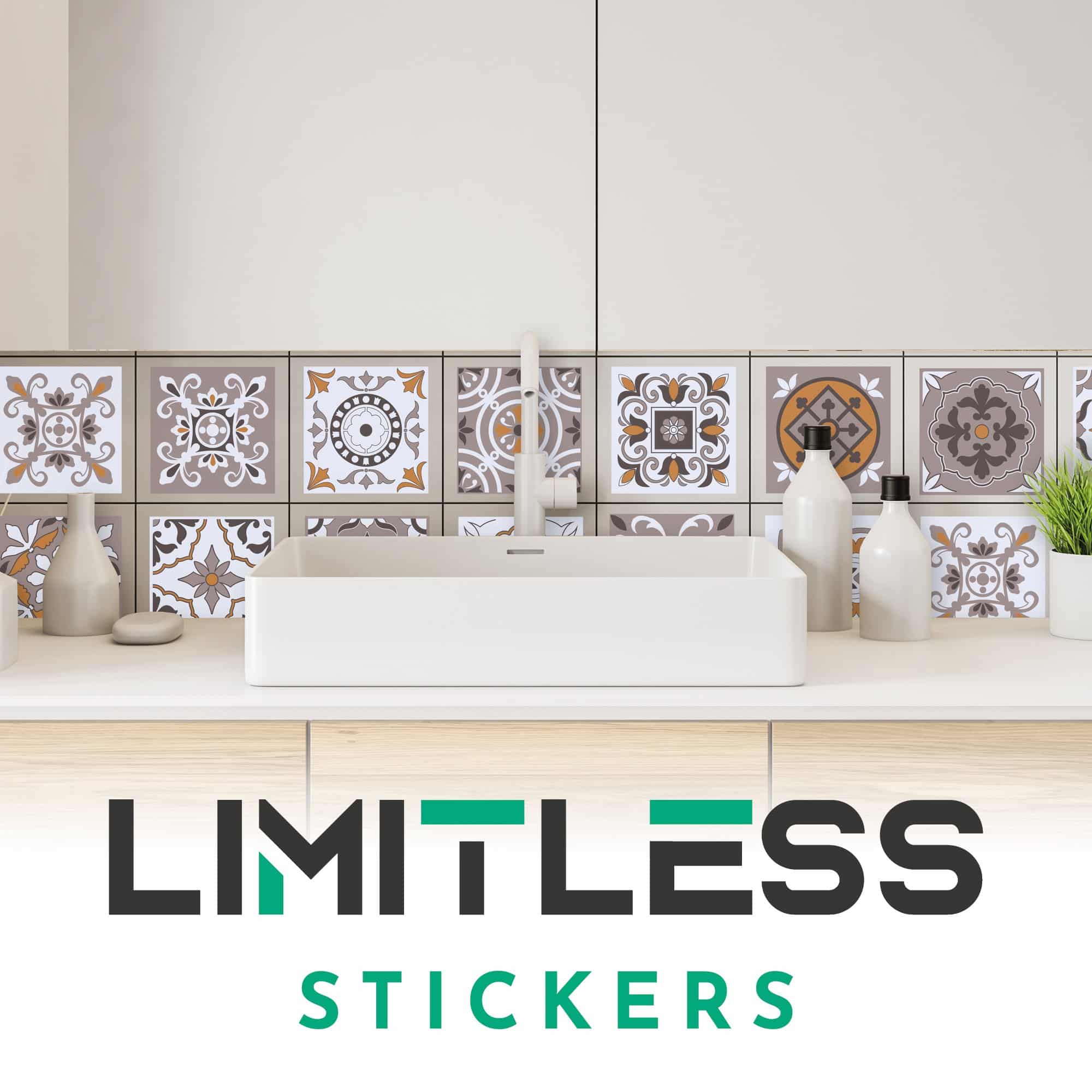 Mosaic Brown Tile Stickers