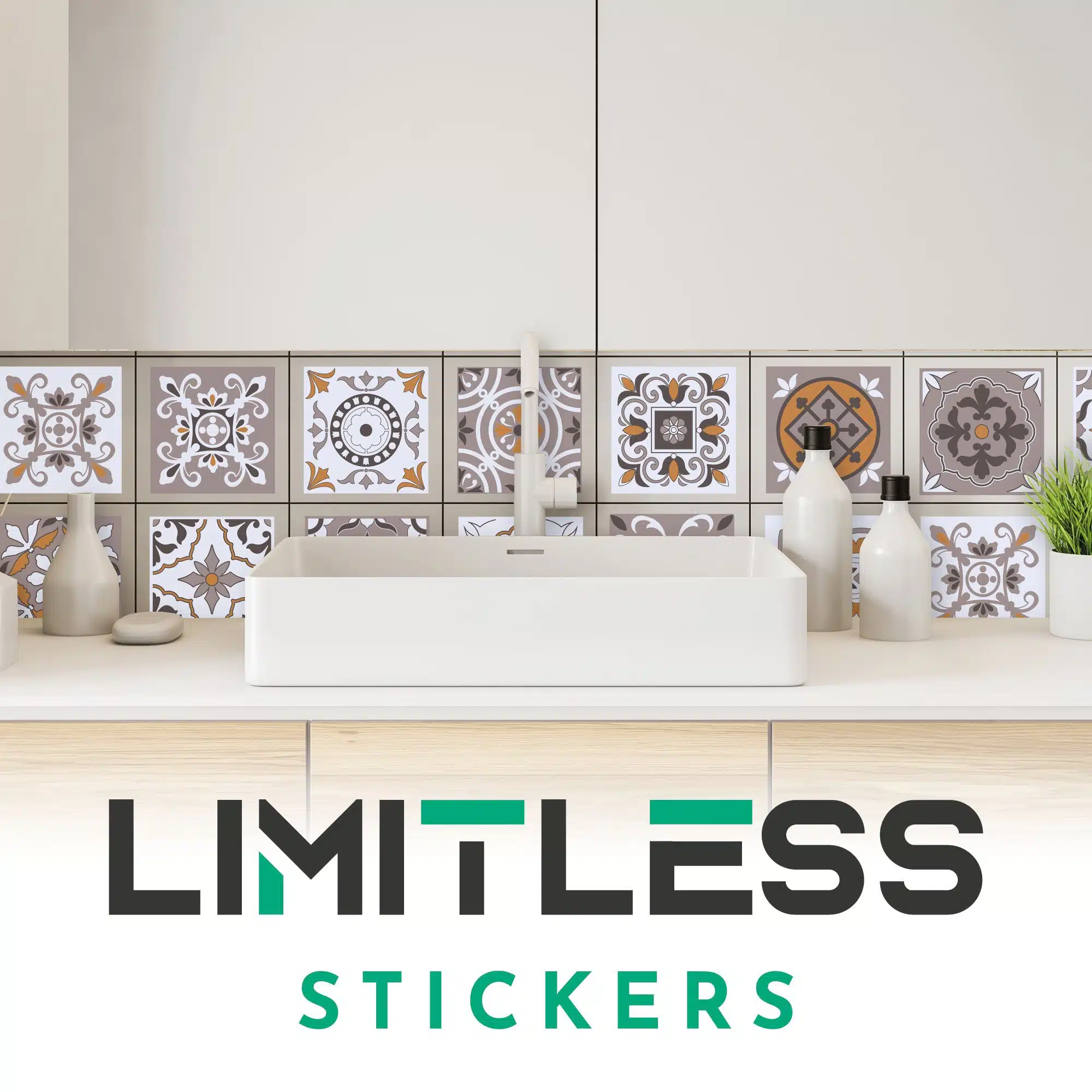 Mosaic Brown Tile Stickers