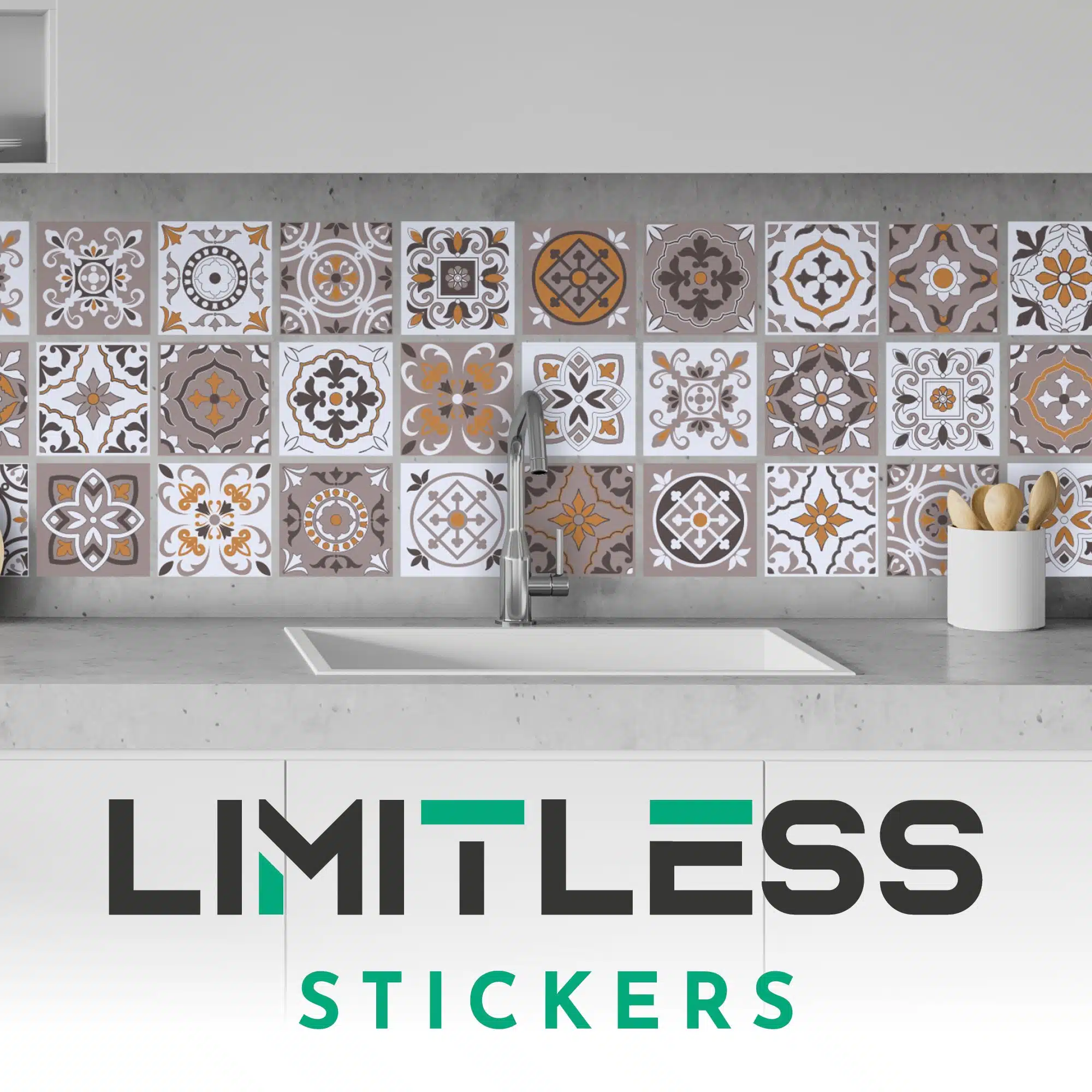 Mosaic Brown Tile Stickers