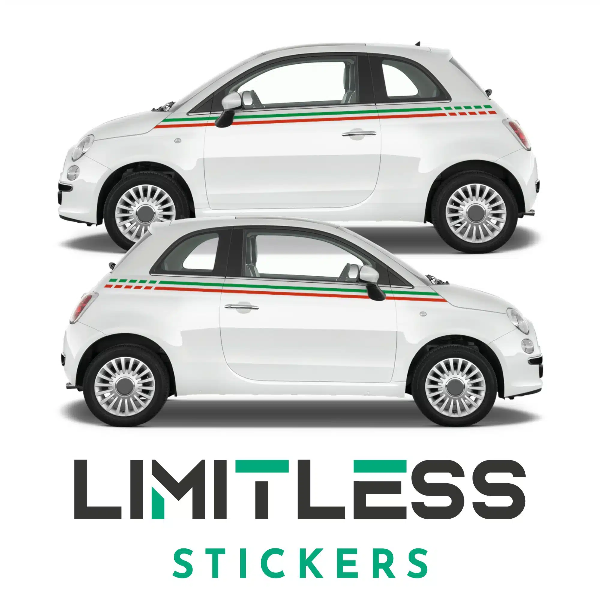 Fiat 500 Upper Classic Staggered Stripes