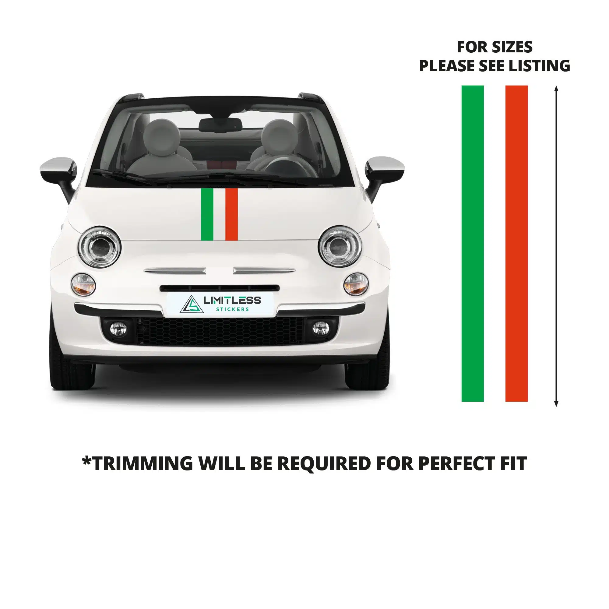 Fiat 500 Upper Classic 50Mm Bonnet Stripes