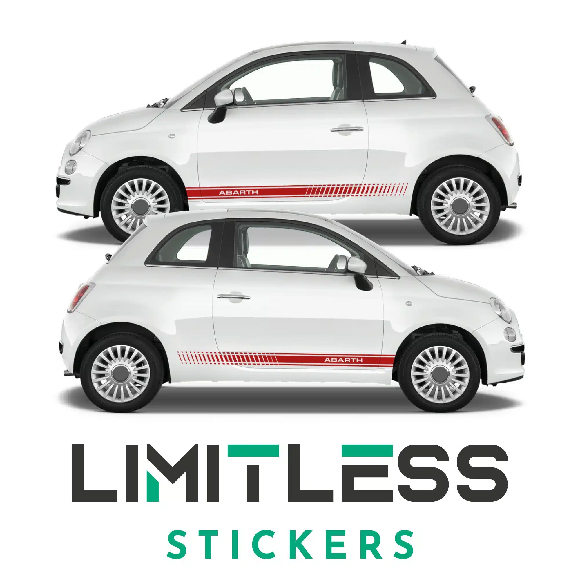 Fiat 500 Abarth Staggered Side Stripes