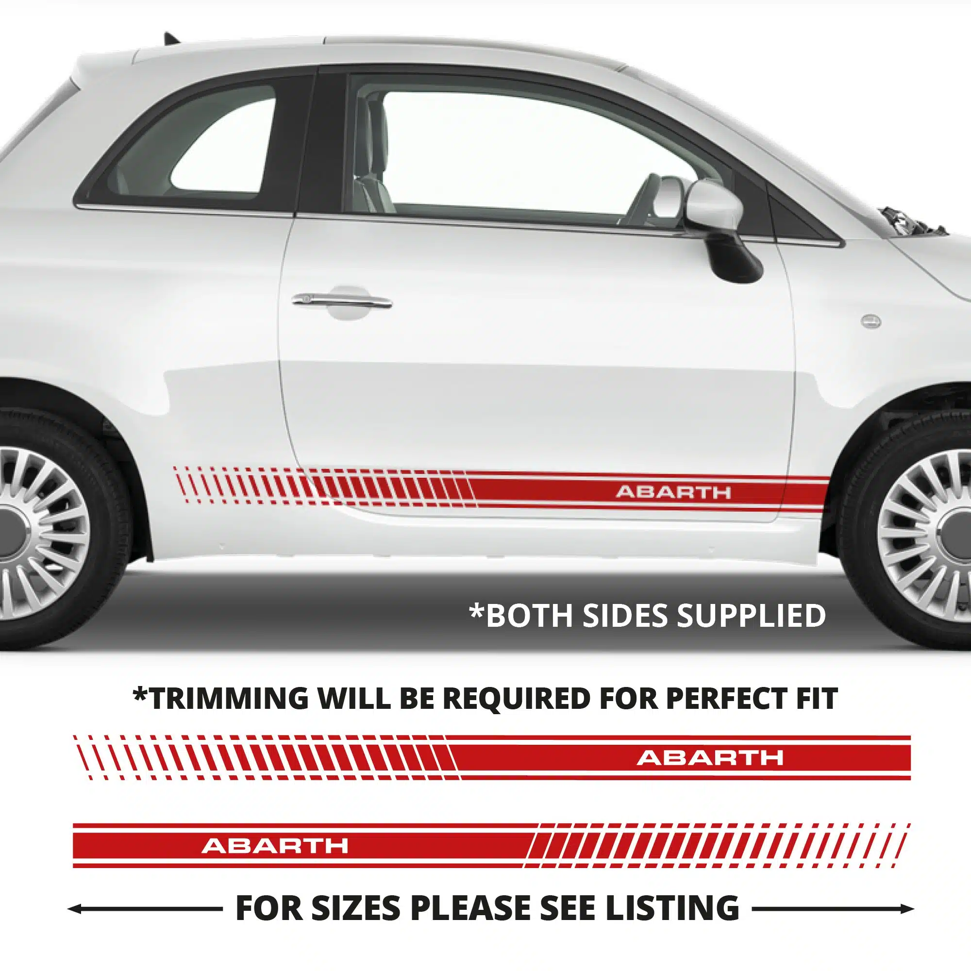 Fiat 500 Abarth Staggered Side Stripes