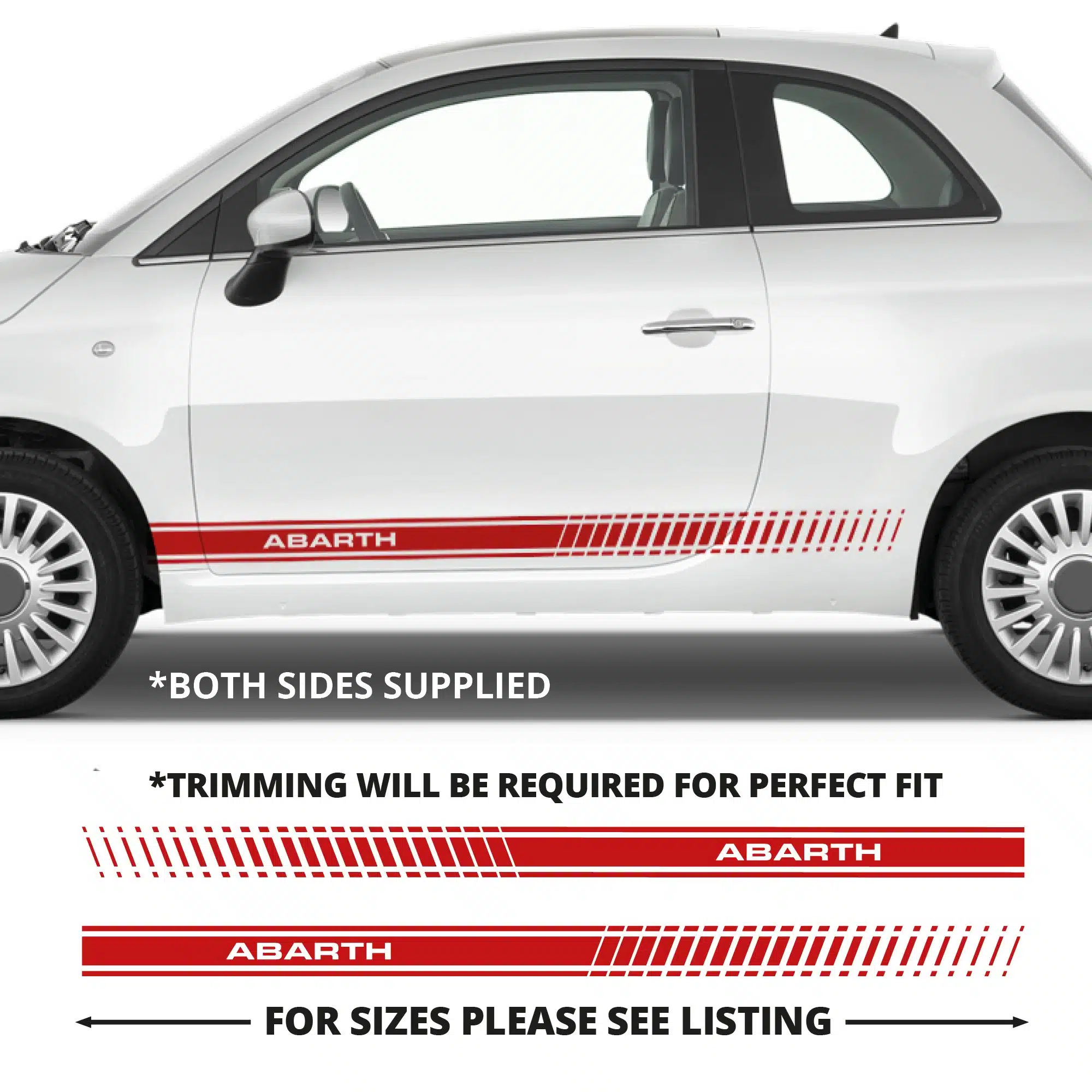 Fiat 500 Abarth Staggered Side Stripes