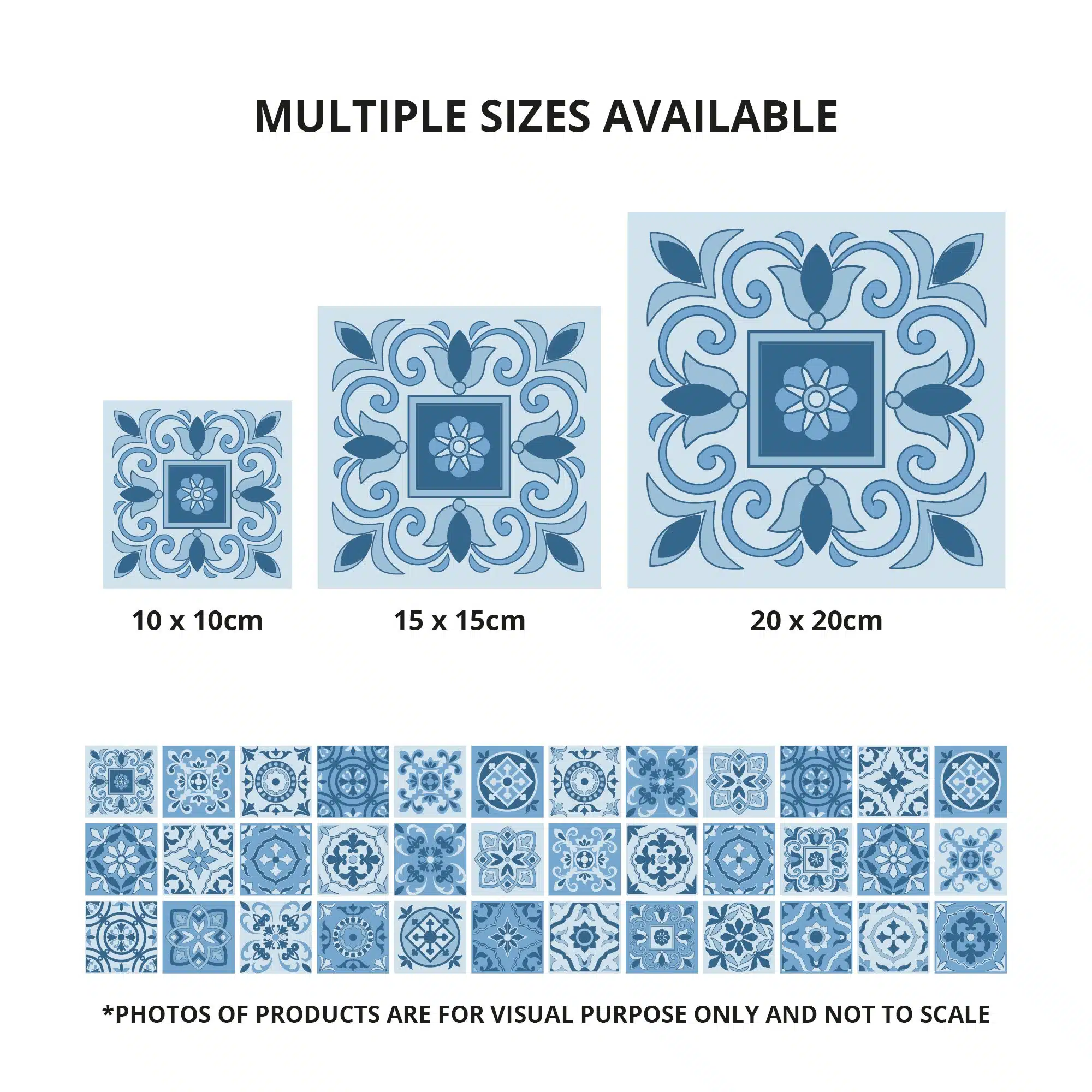 Blue Mosaic Tile Stickers