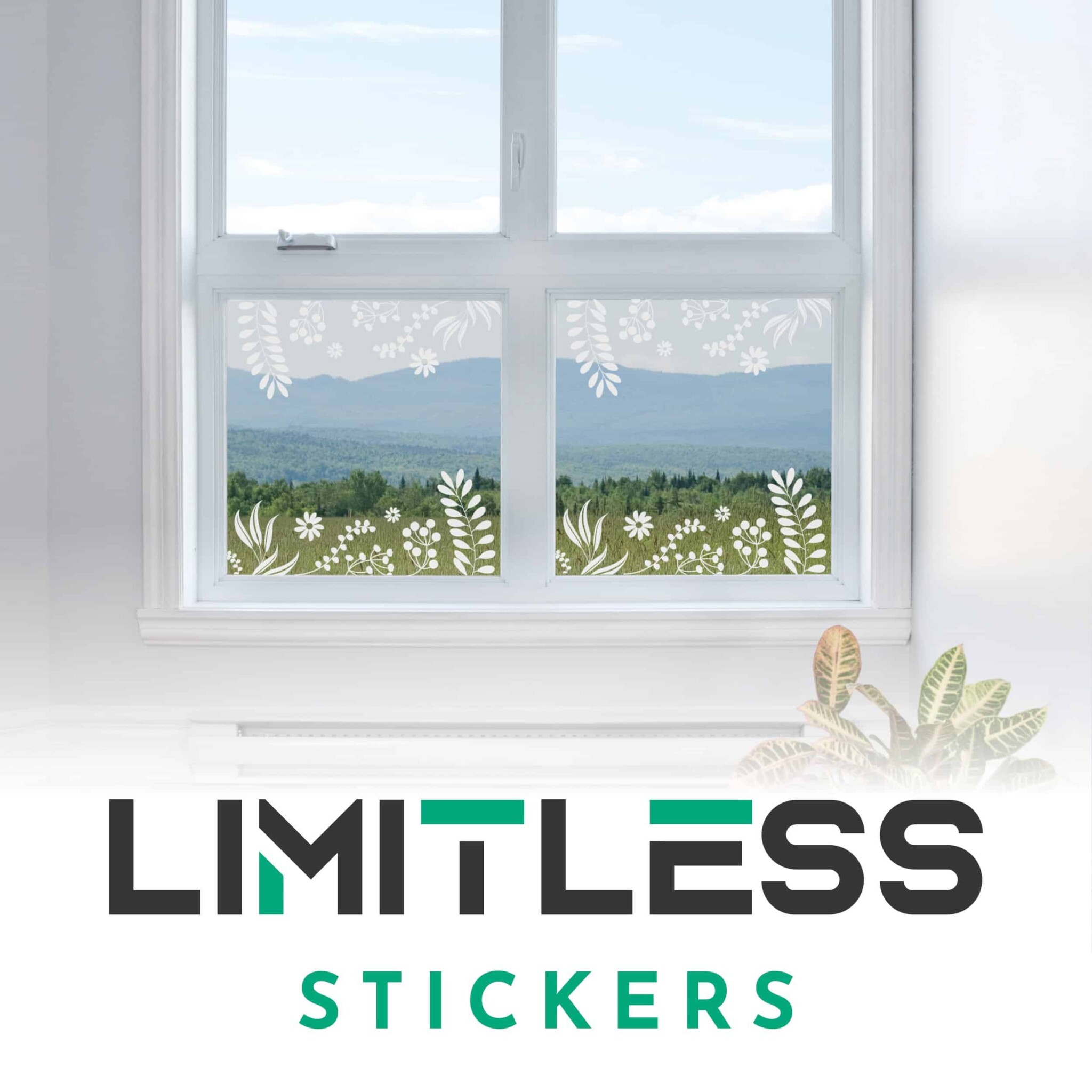 Floral Window Etch Stickers