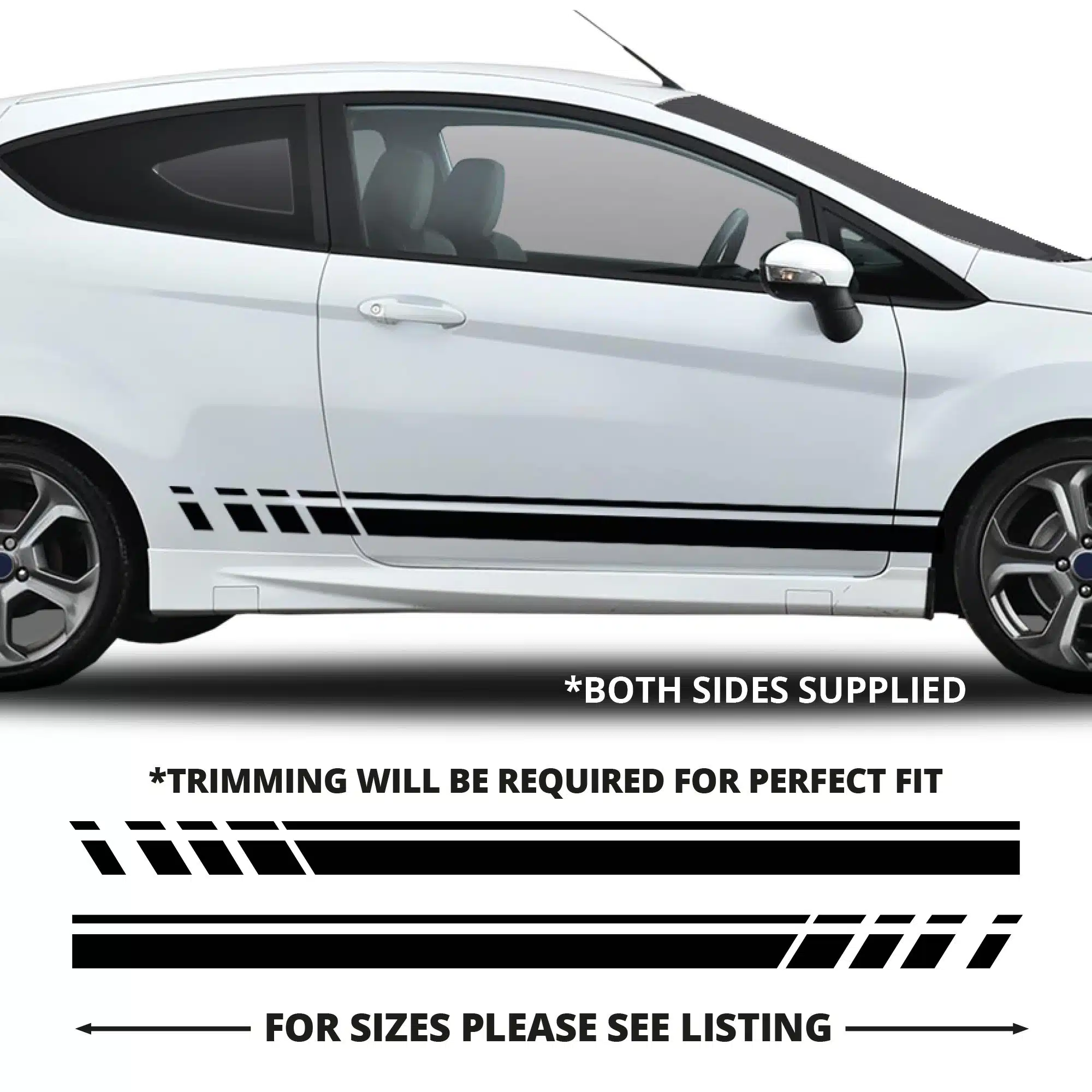 Fiesta Staggered Side Stripes Stickers