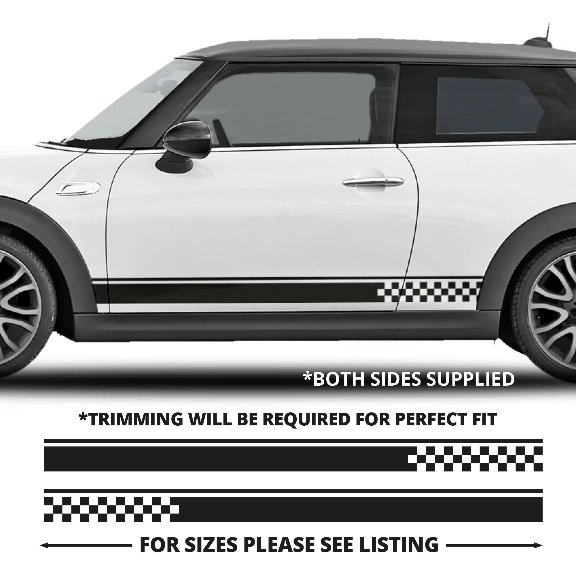 Mini Cooper Solid Stripe With Pinline To Checkered