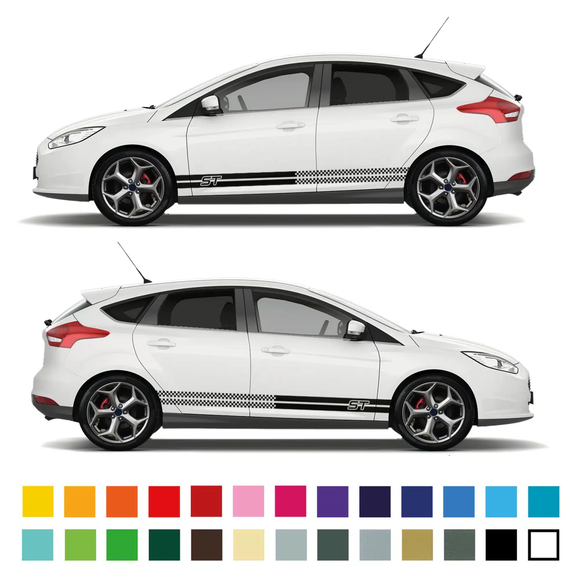 Focus St Double Checks Stripes Stickers