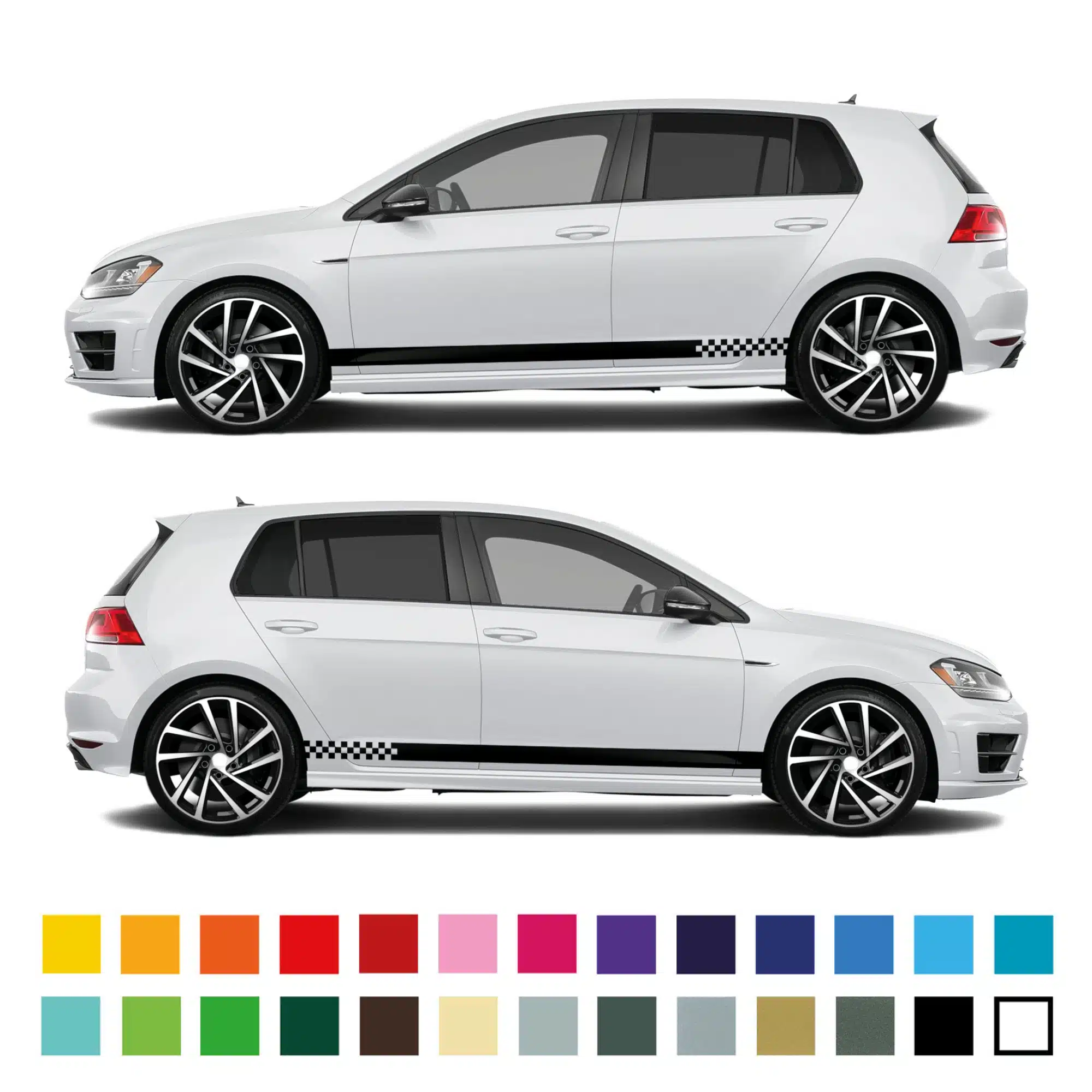 Vw Golf Solid To Check Stripe Graphic