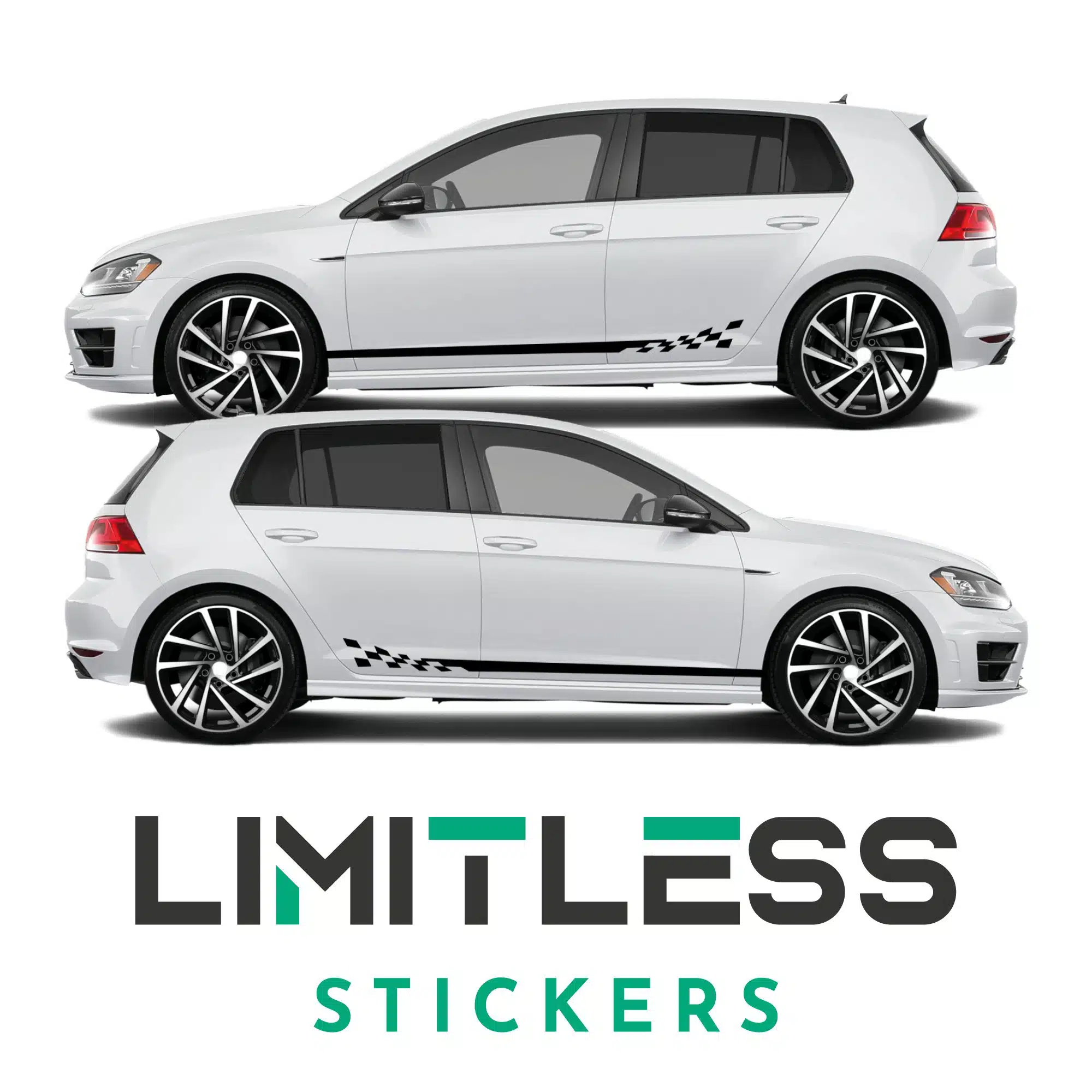 Vw Golf Solid To Check Warped Stripes Stickers