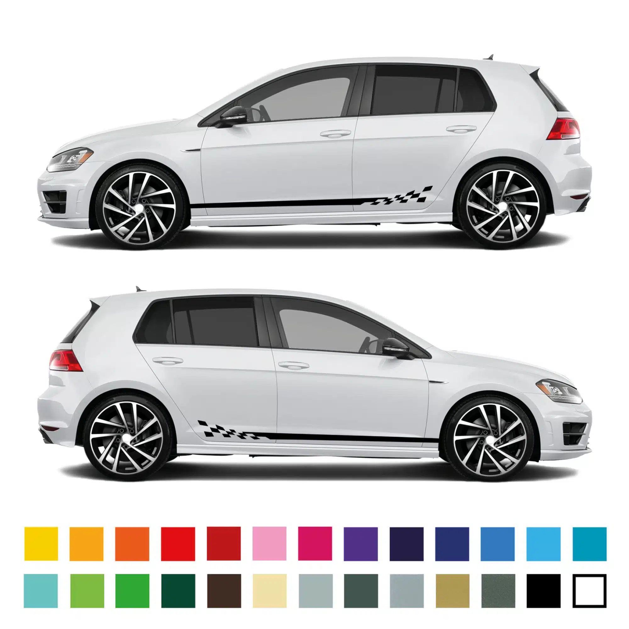 Vw Golf Solid To Check Warped Stripes Stickers