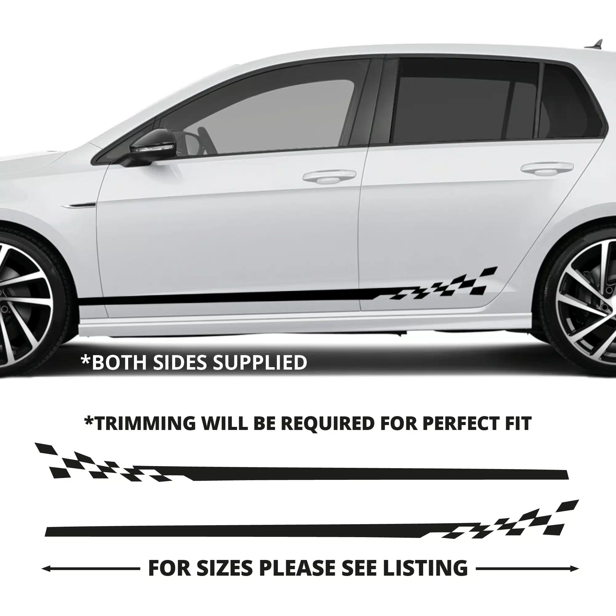 Vw Golf Solid To Check Warped Stripes Stickers