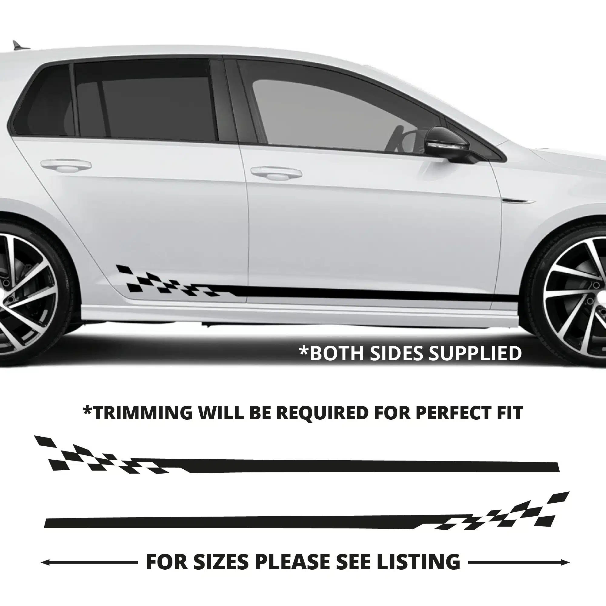 Vw Golf Solid To Check Warped Stripes Stickers