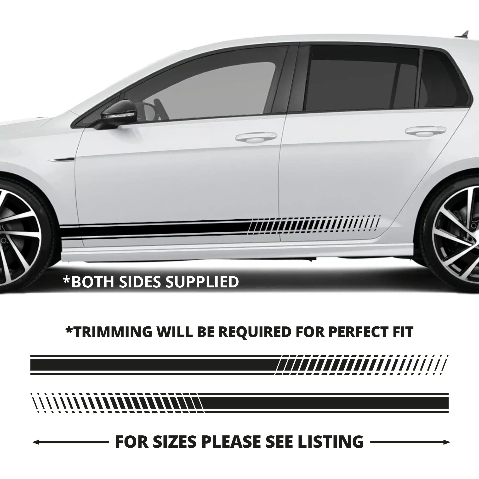 Vw Golf Staggered Stripe With Double Pinline