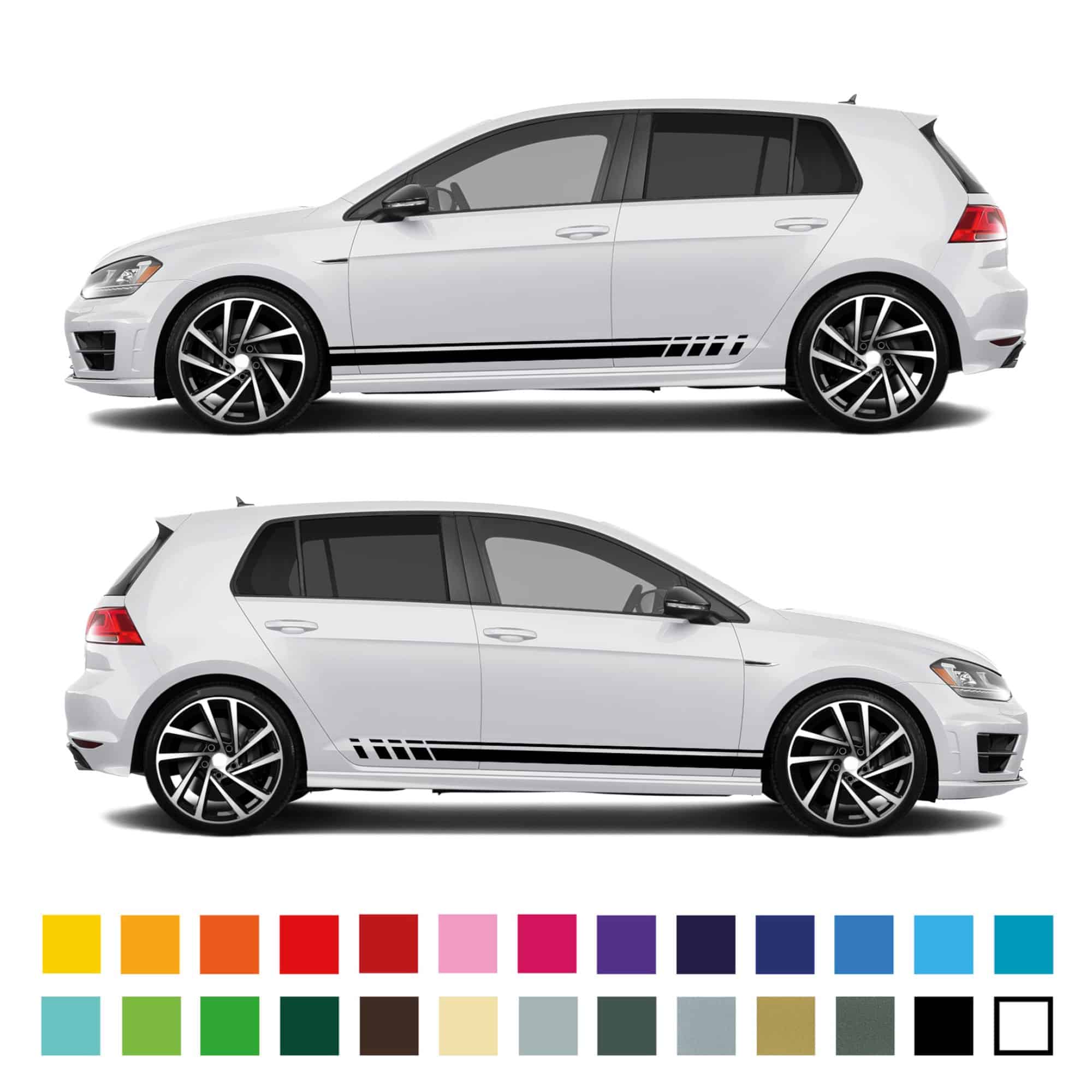 Vw Golf Staggered Stripe With Single Pinline