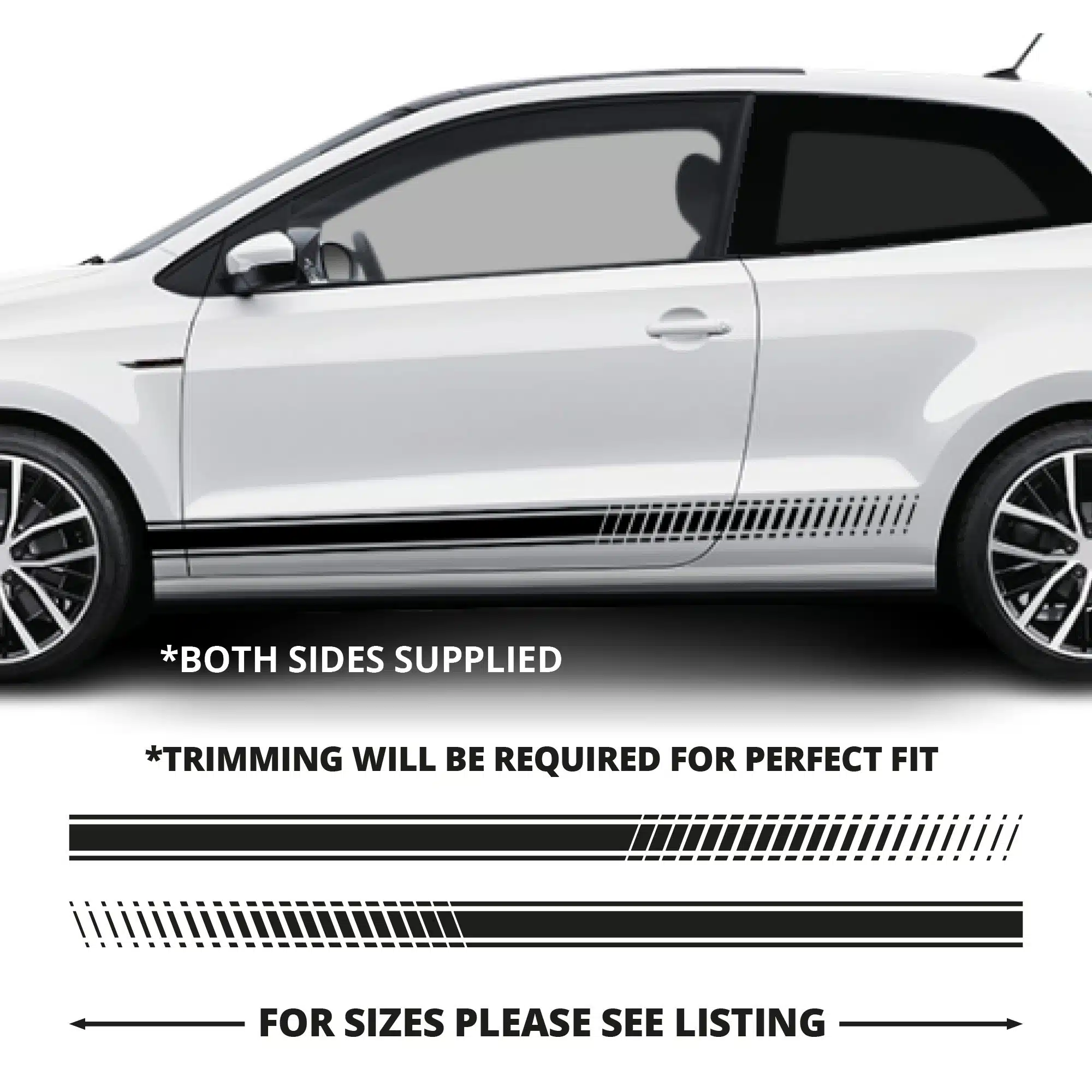 Vw Polo Staggered Stripe With Double Pinline