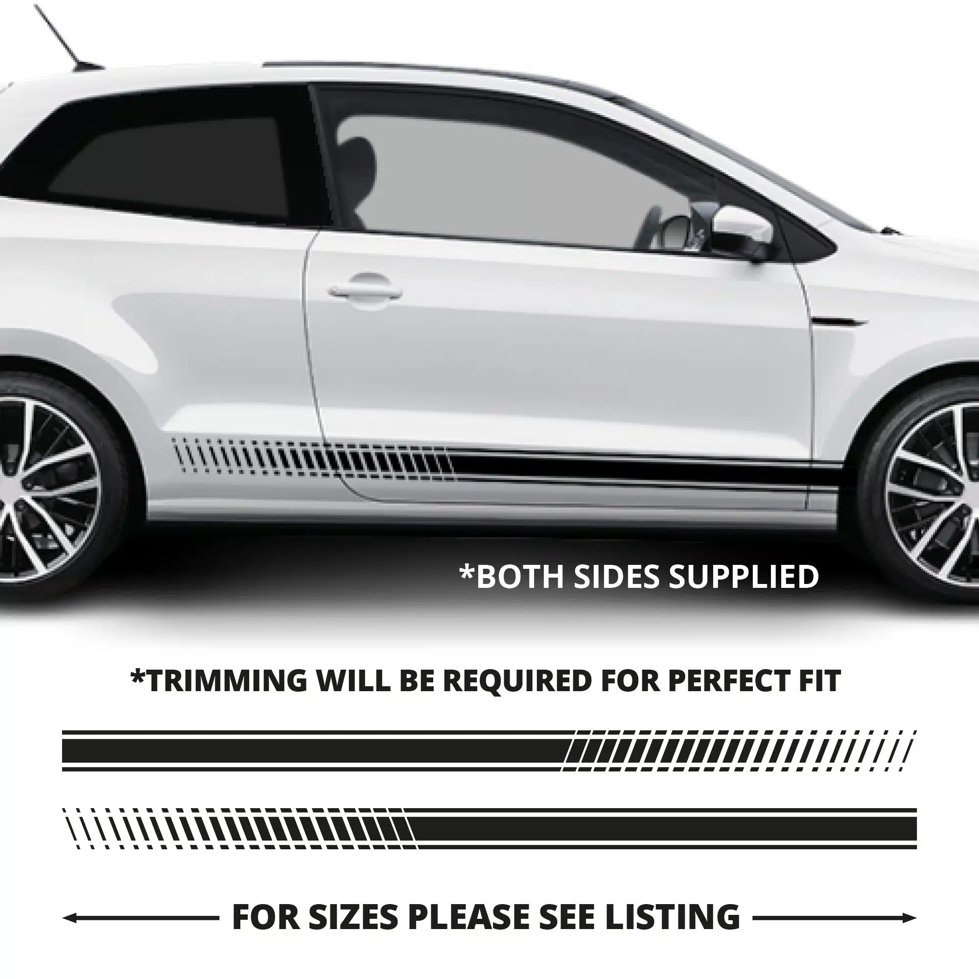 Vw Polo Staggered Stripe With Double Pinline