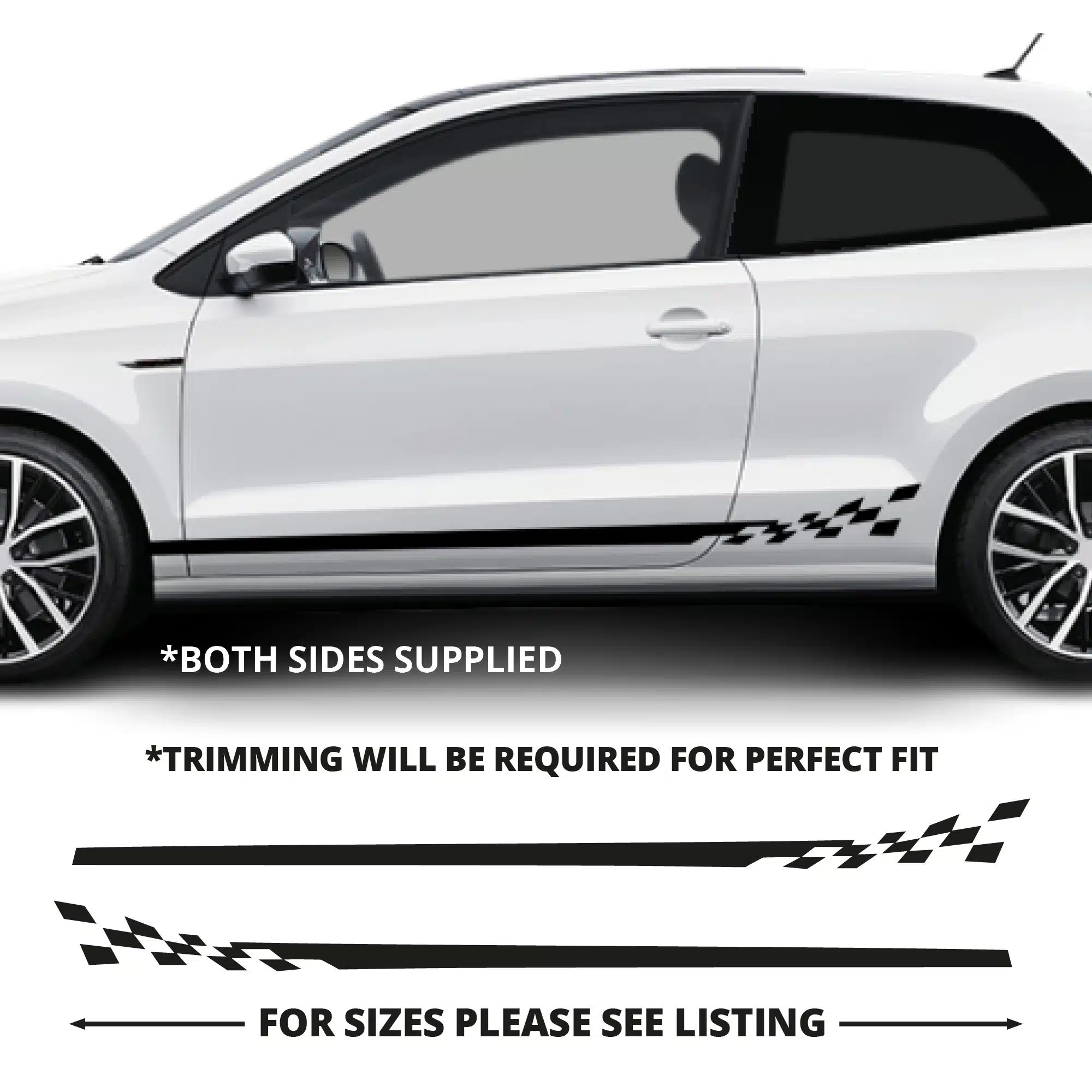 Vw Polo Solid To Check Warped Stripes Stickers