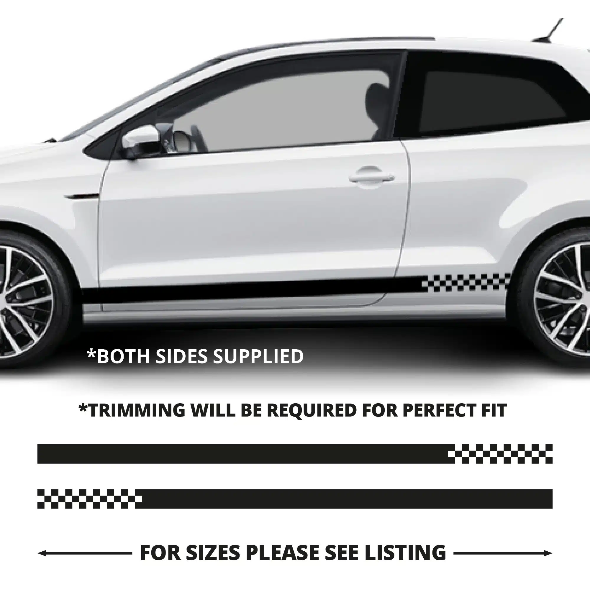 Vw Polo Solid To Check Stripes Sticker