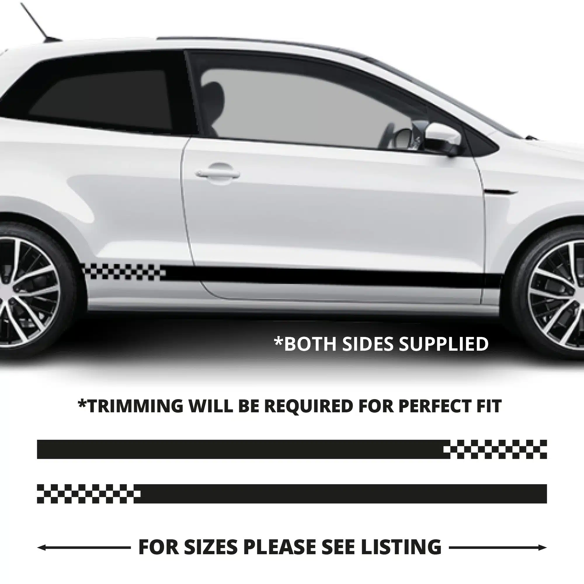 Vw Polo Solid To Check Stripes Sticker