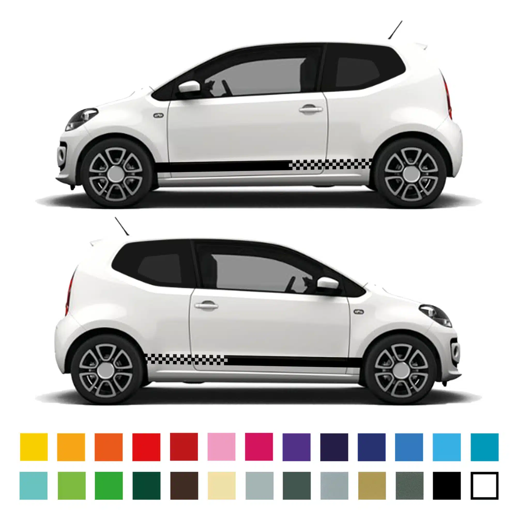 Vw Up Citigo Solid To Checkered Stripe