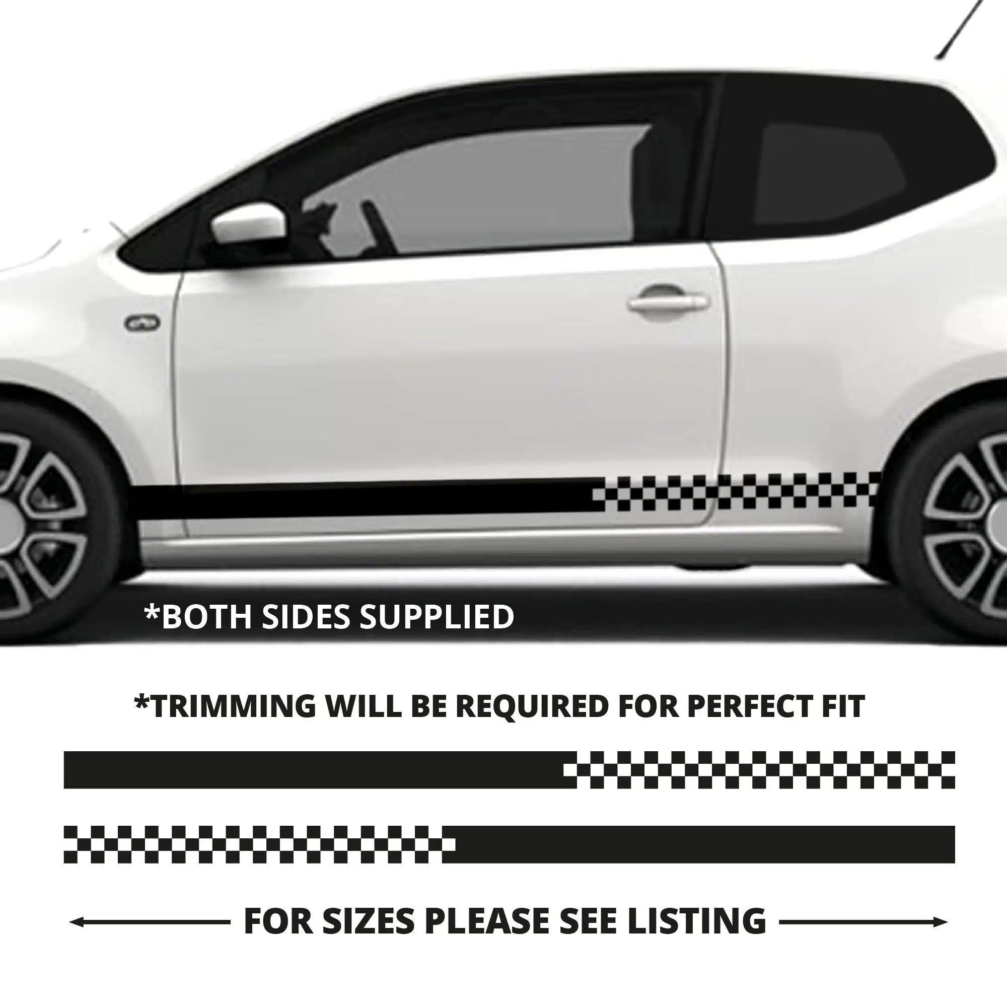 Vw Up Citigo Solid To Checkered Stripe