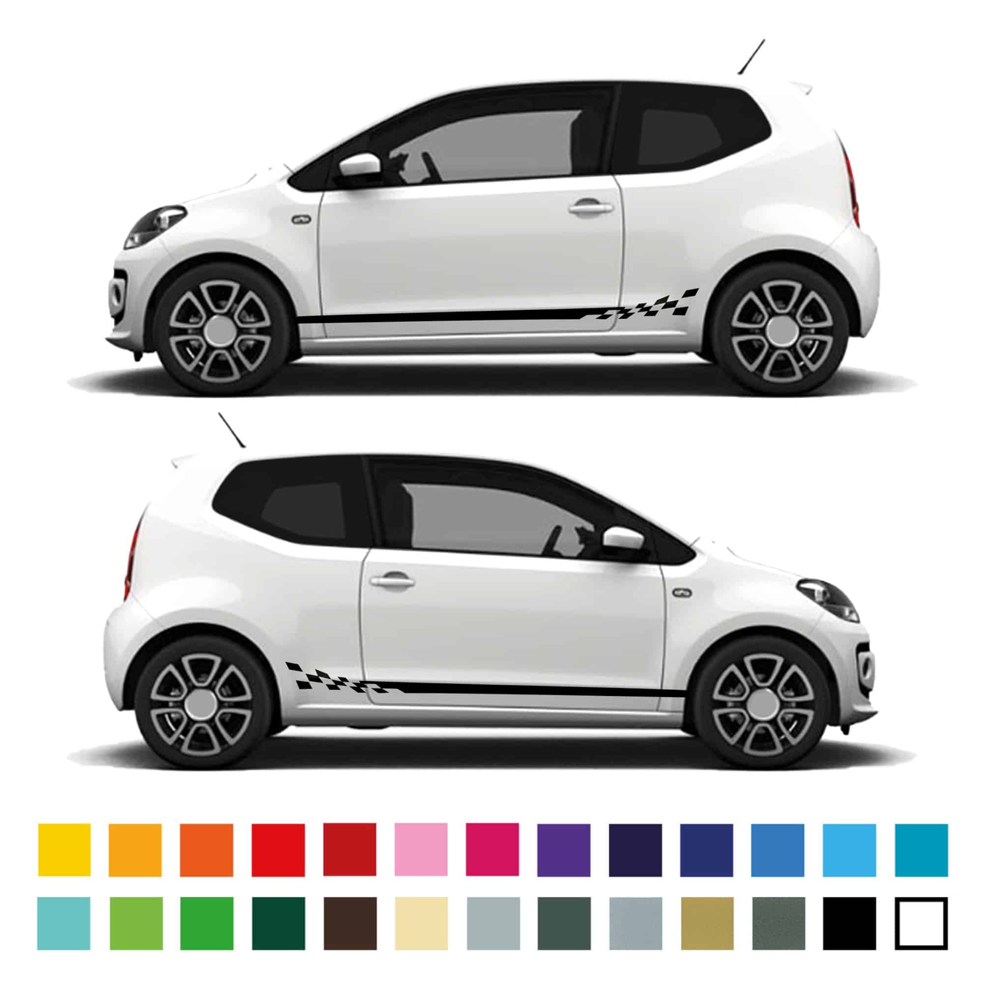 Vw Up Citigo Solid To Checkered Warped Stripe