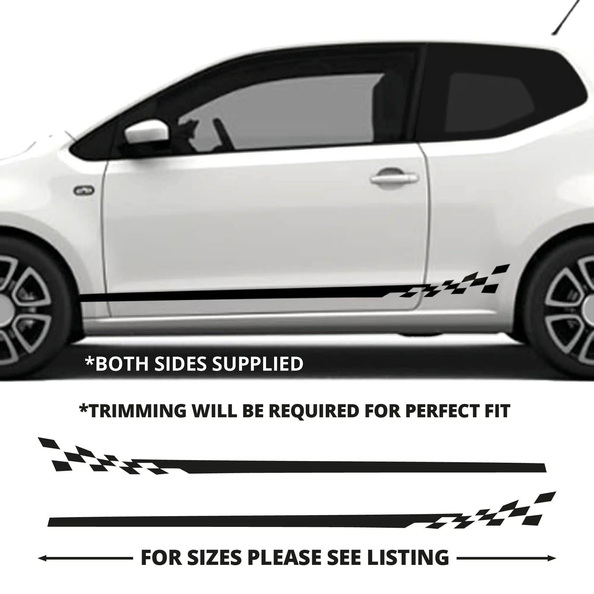 Vw Up Citigo Solid To Checkered Warped Stripe