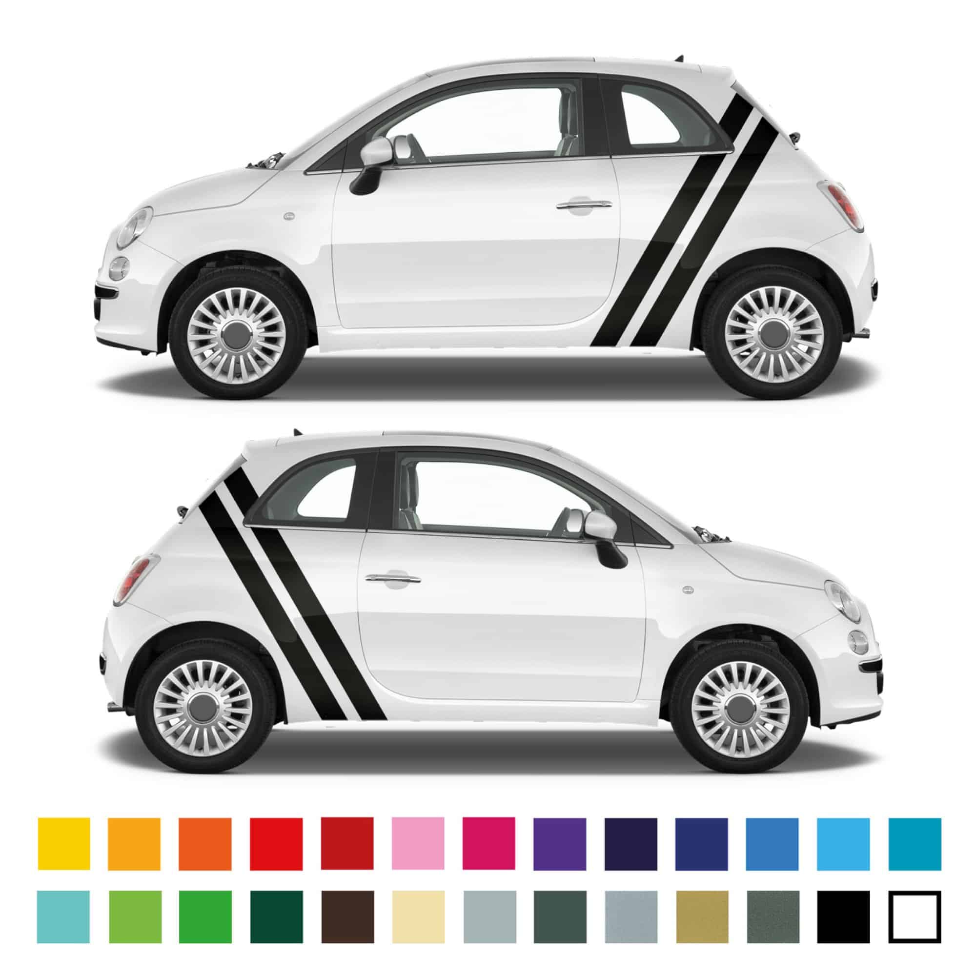 Fiat 500 Vertical Side Stripes