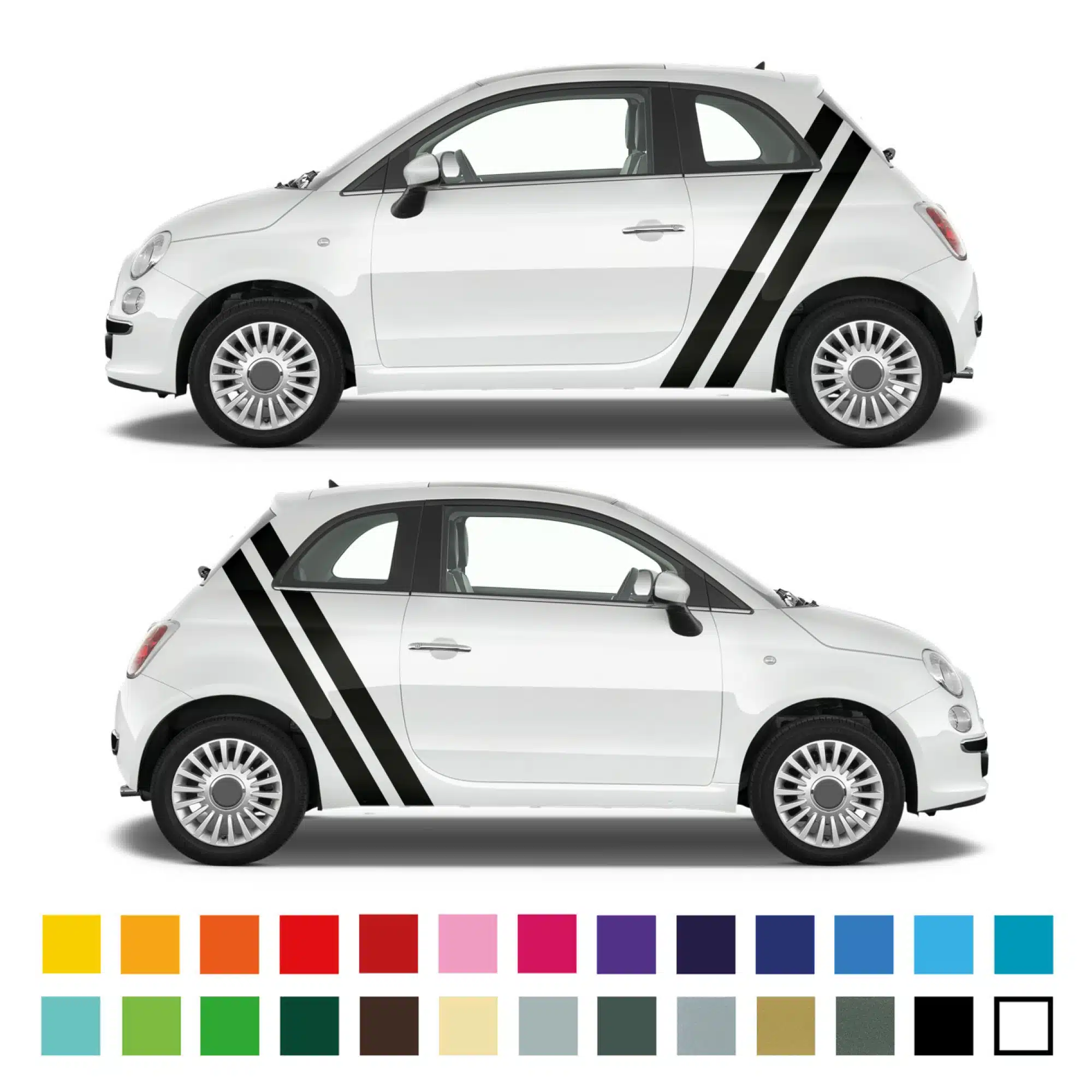 Fiat 500 Vertical Side Stripes