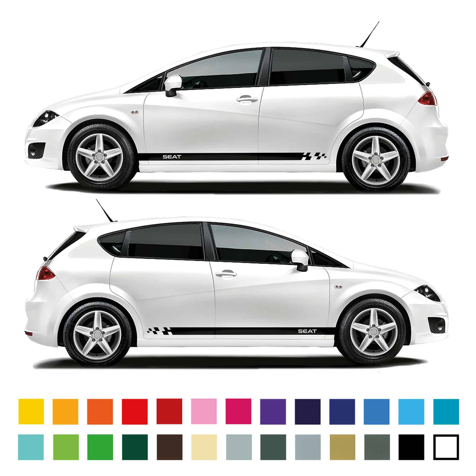 Seat Leon Solid To Check Stripe Graphics