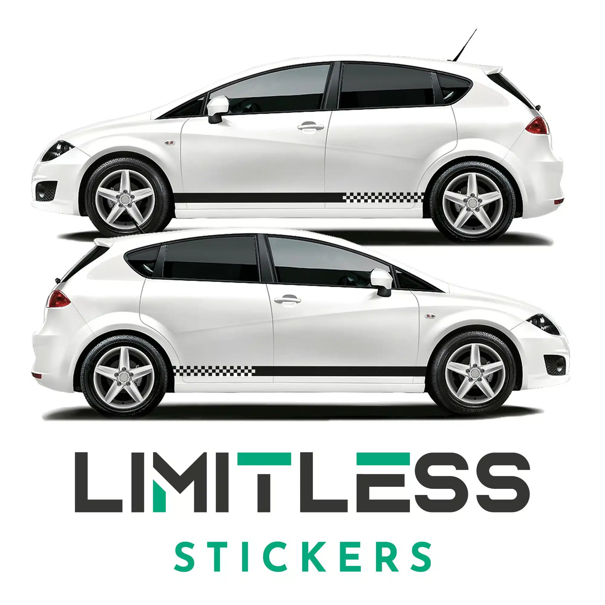 Seat Leon Checkered Stripe Graphics