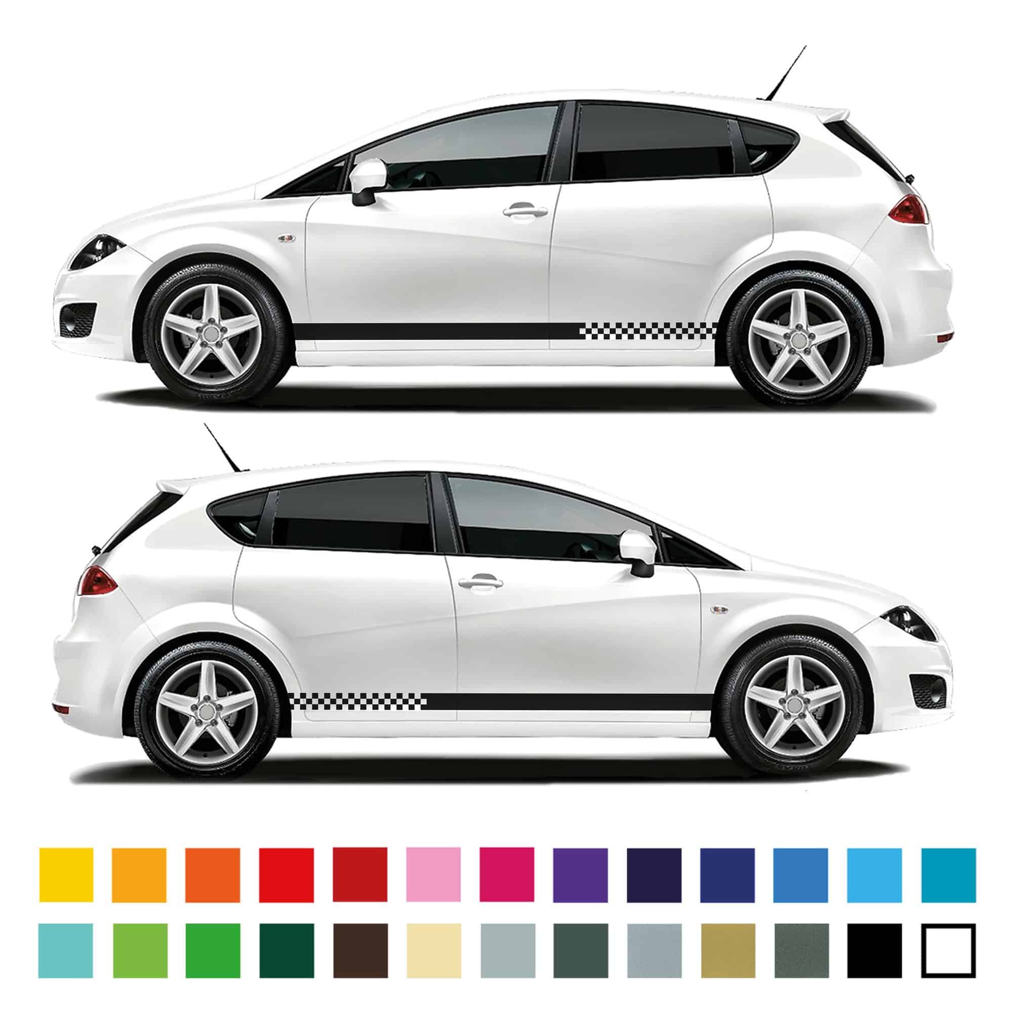 Seat Leon Checkered Stripe Graphics