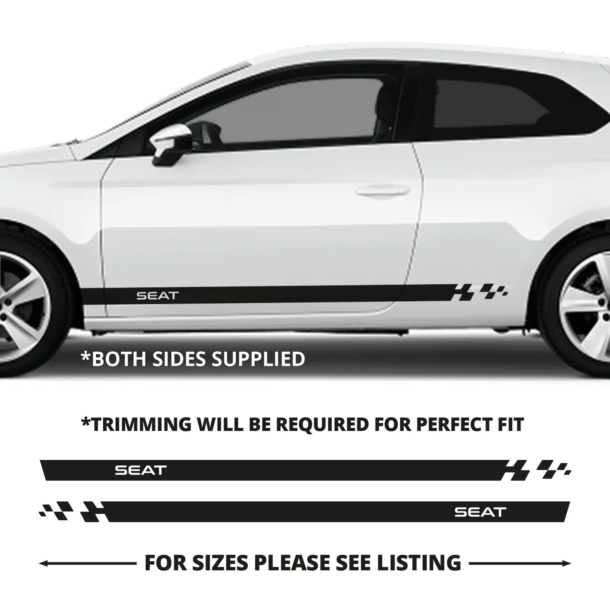 Seat Ibiza Staggered Stripe With Single Pinline