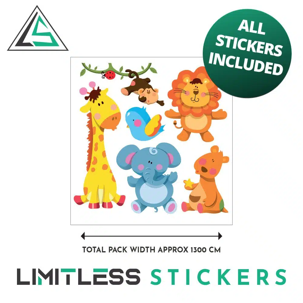 Childrens Cute Jungle Animal Stickers