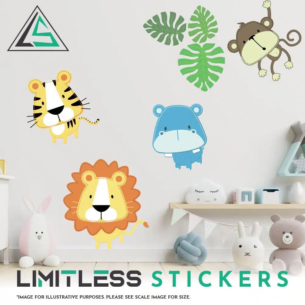 Childrens Cute Jungle Animal Stickers