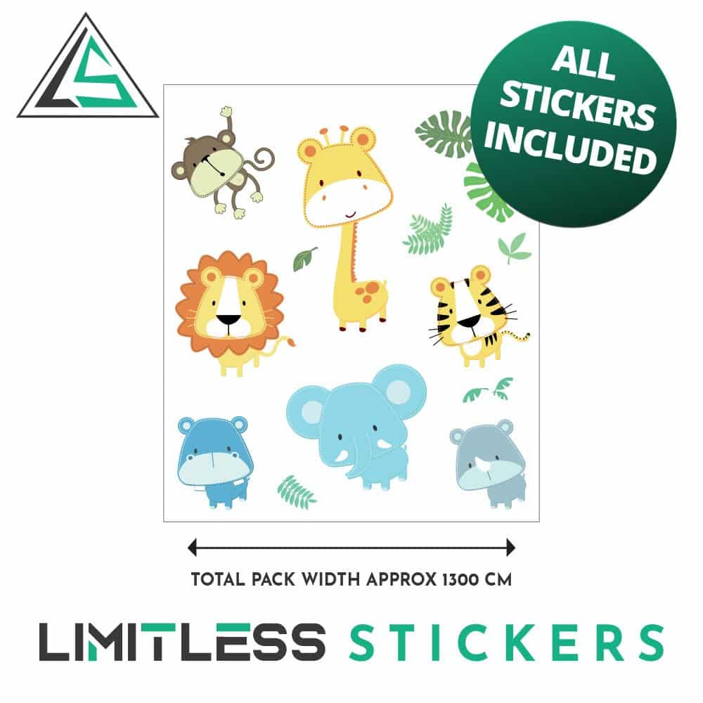 Childrens Cute Jungle Animal Stickers