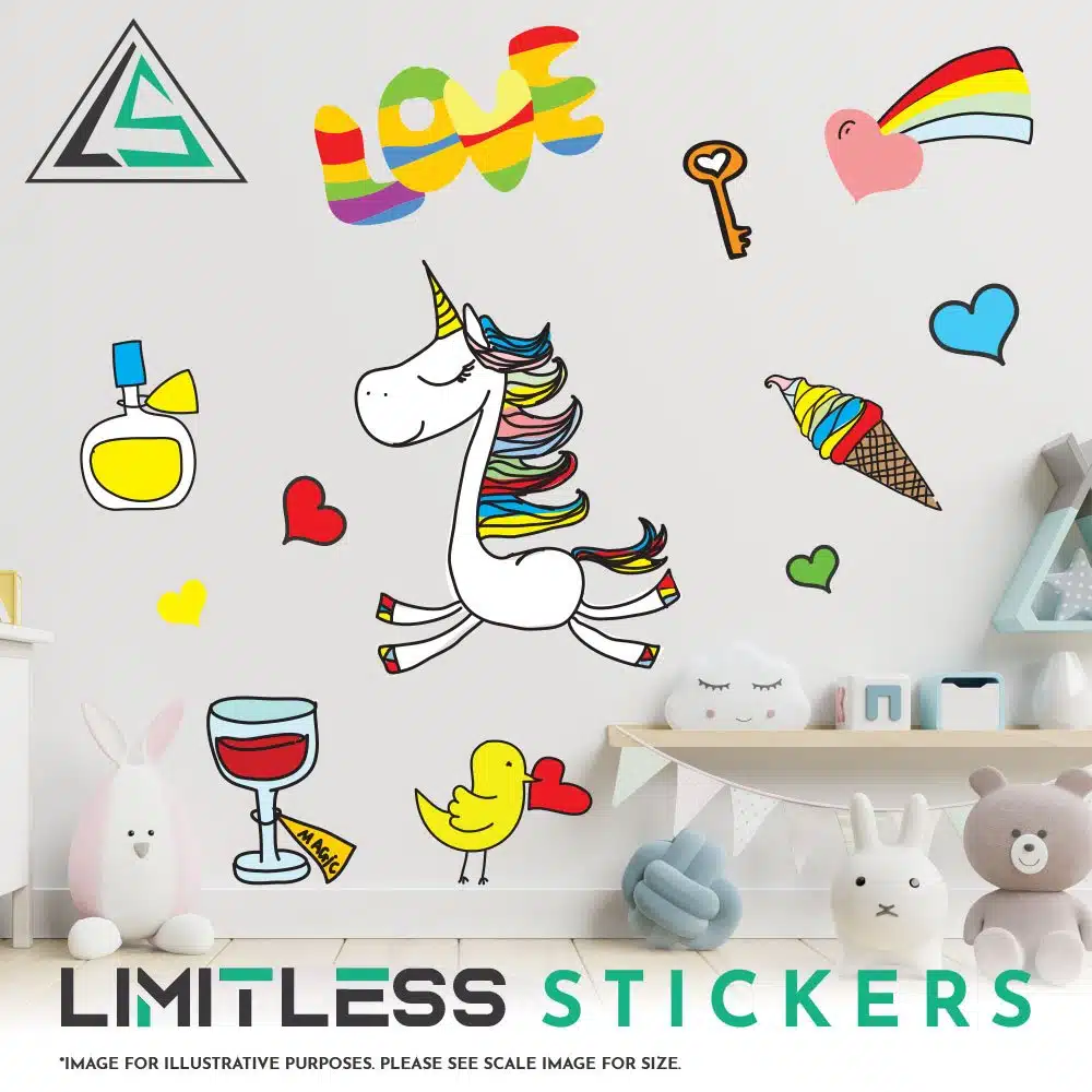 Unicorn And Castle Stickers