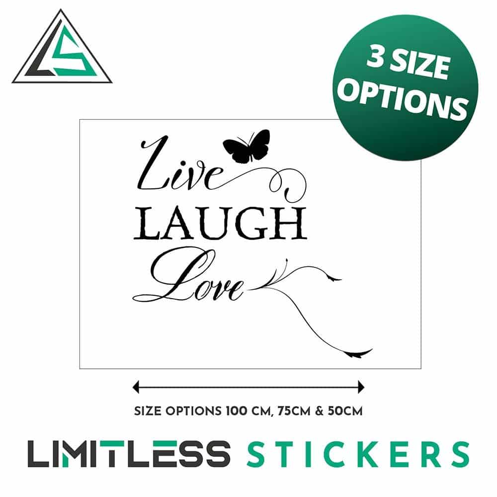 Live Laugh Love Wall Sticker - Butterfly