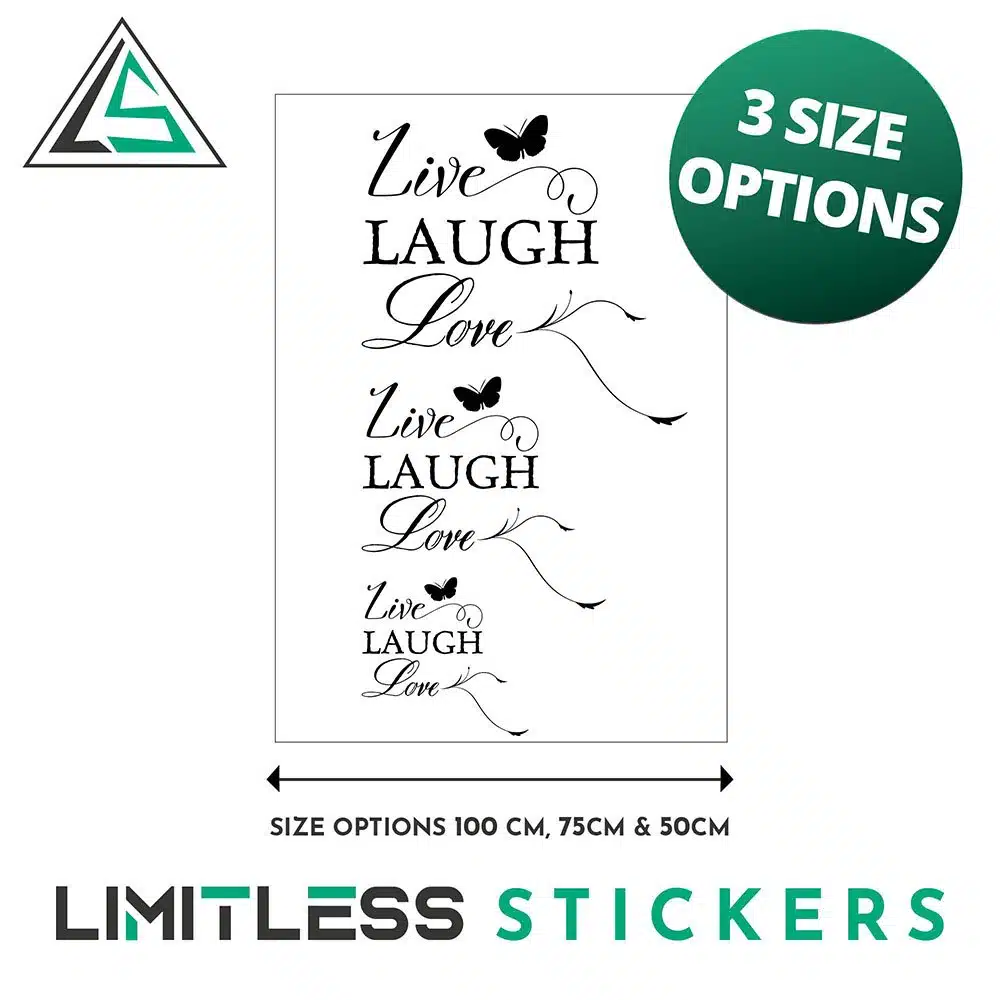 Live Laugh Love Wall Sticker - Butterfly