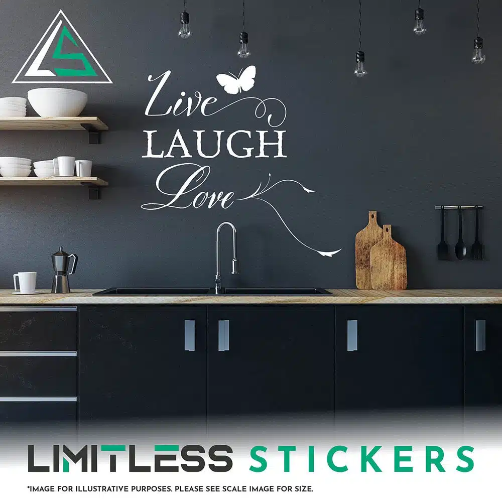 Live Laugh Love Wall Sticker - Butterfly