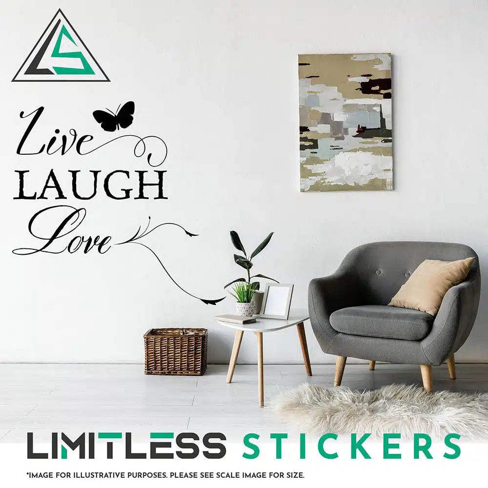 Live Laugh Love Wall Sticker - Butterfly